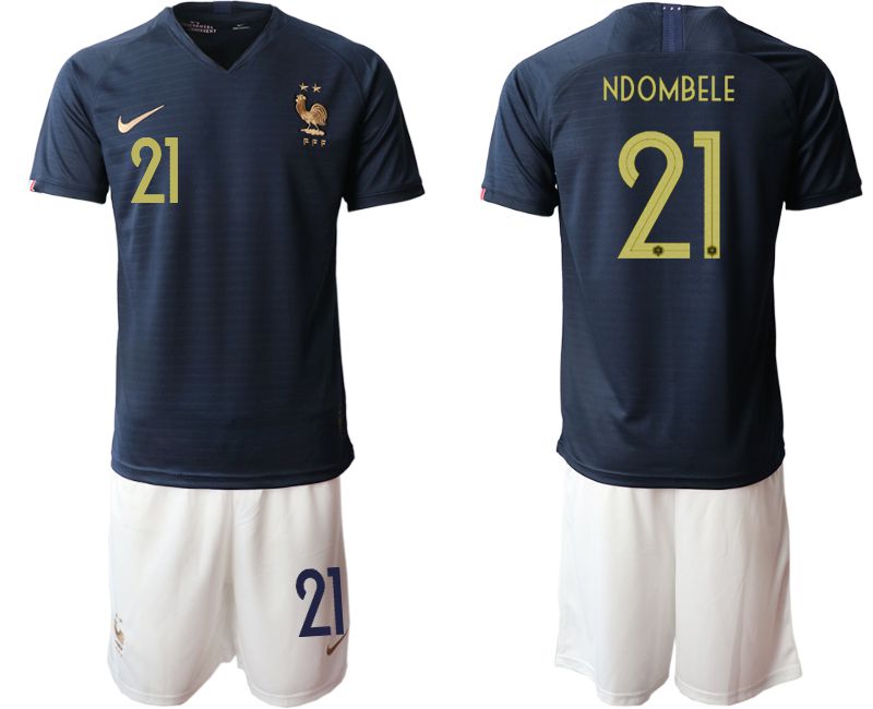 Men 2019-2020 Season National Team French home #21 blue Soccer Jerseys->->Soccer Country Jersey